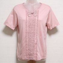 ピンク水玉フリルTシャツ【4(L)】
