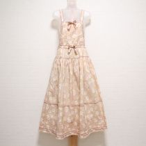 ピンク野薔薇エプロンスカート