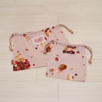 ピンクスイーツ巾着2枚セット