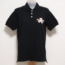 黒パッチワークくまptポロシャツ【L】