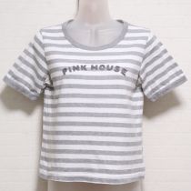 グレーボーダーロゴ刺繍カットソー【3(M)】