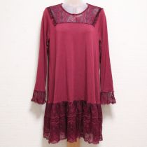 ボルドーレース使いカットソーチュニック【3(M)】