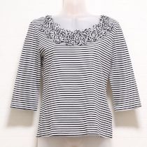黒フリル使いボーダーカットソー【9号】