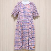 ピンク×ブルーネーム使いチェックワンピース