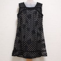 黒カメリアドットシフォンチュニックブラウス