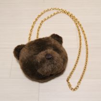 ブラウン顔くまぬいぐるみポシェット