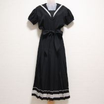 黒ウールギャバセーラーワンピース