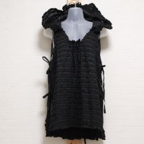 黒ピコフリルフード付きローンタブリエ