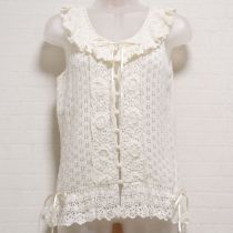 生成クロッシェ使いニットジレ