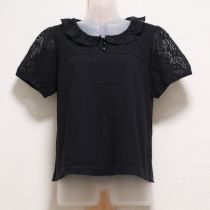 黒レース使いカットソー【3(M)】