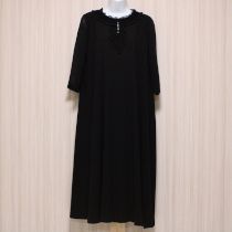 黒ジョーゼットフリルワンピース【3(9号)】