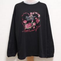 黒little sunny bite コラボローズハート長Tシャツ【F】