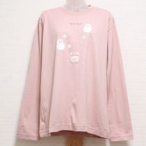 ピンク雪だるまうさぎ長Tシャツ【M】