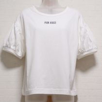 オフ白パフスリーブカットソー