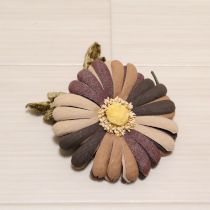 茶系デニム雛菊コサージュ