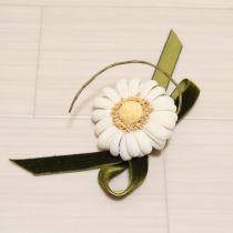 白リボン付き雛菊コサージュ