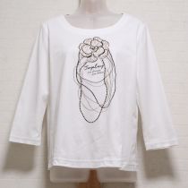 白レオパードカメリア長Tシャツ【4(11号)】