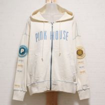 白サガラワッペン使いロゴパーカー