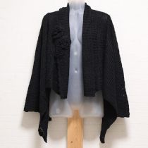 黒模様編みニットカーディガン【9号】