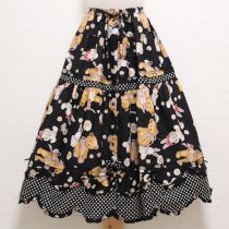黒雛菊ロンドpt×ドットパッチワークスカート