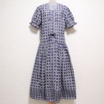 ブルー系アンティーク小花ワンピース