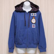 青系ワンダーラビットネーム×ワッペン付きパーカー【4(L)】