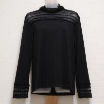 黒ニット切替えハイネックカットソー【13号】