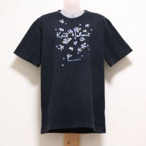紺ブルーベリープリントTシャツ【M】