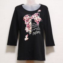 黒リボンプリント長Tシャツ【11号】
