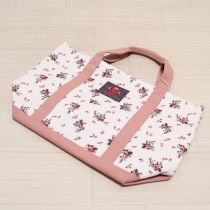 白×ピンクビームスコラボ花柄トートバッグ