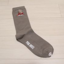 グレージュうさぎ刺繍ソックス