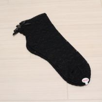 黒ロゴリボン総レースソックス