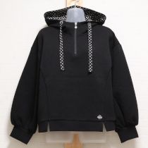 黒ドット使いフード付きカットソー【4(11号)】