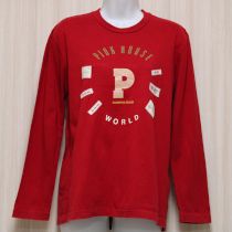 赤ワールドロゴパッチ長Tシャツ【L】