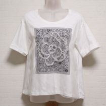 白チュール使いカメリア刺繍カットソー【3(9号)】