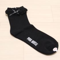 黒レース&サテンリボンソックス