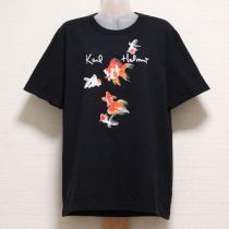 黒琉金と丹頂プリントTシャツ【4(L)】