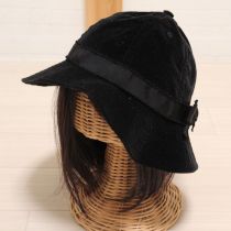 黒リボン付きベロアメトロ帽