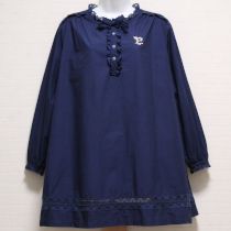 紺花刺繍ロゴ入りチュニック