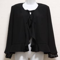 黒×水玉フリル使いジャケット