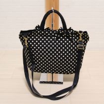 黒リボン付き水玉2WAYバッグ