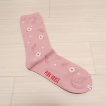 ピンク雛菊×ロゴソックス