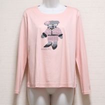 ピンクくまプリント長Tシャツ【4(11号)】