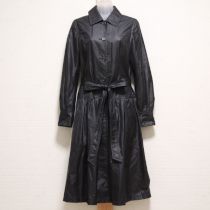 黒切り替えロングコート【11号】