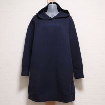 紺ロゴ刺繍入ロングフーディカットソー【4(11号)】