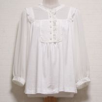 白シフォン×カットソーコンビブラウス【3(9号)】