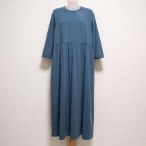 ブルーカメリアロゴ刺繍カットソーワンピース【3(9号)】