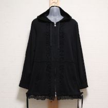 黒レース×フリル使いロングパーカー【9号】