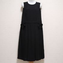 黒リボン使いタックシフォンワンピース【3(9号)】