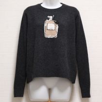 チャコール香水瓶モチーフセーター【4(11号)】